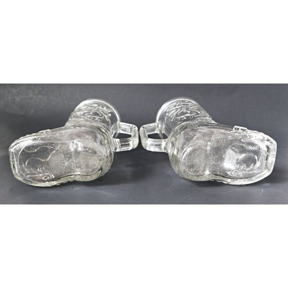 2 Vintage Cowboy Boot Shaped Clear Drinking Libbey Glass - Picture 6 of 7